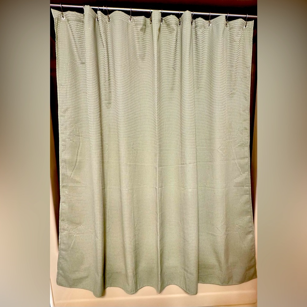 Luxury Hotel Collection Sage Green Fabric Shower Curtain Metal Grommets 72 x 72